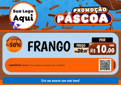 Modelo de Cartaz para Cartaz A4 Horizontal com o tema Promoção Páscoa para Assados