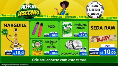 Modelo de TV para TV Horizontal com o tema Alerta de Desconto para Tabacaria