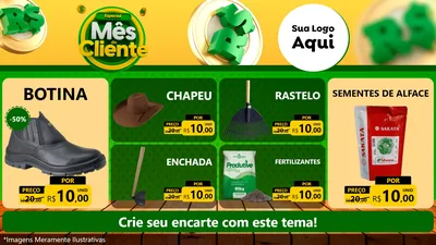 Modelo de TV para TV Horizontal com o tema Especial Mês do Cliente para Agropecuária