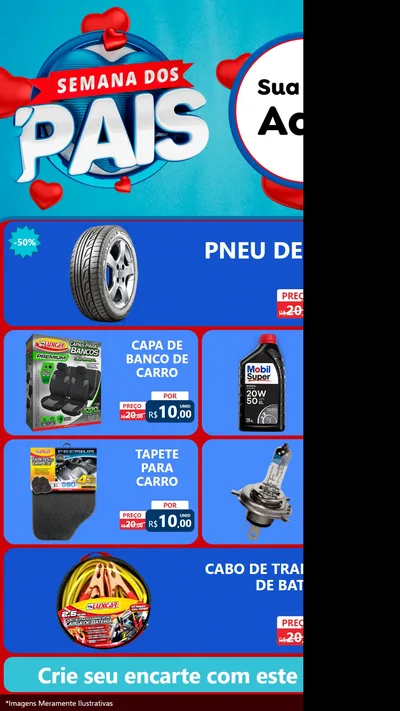 Modelo de TV para TV Vertical com o tema Semana Dos Pais para Auto peças