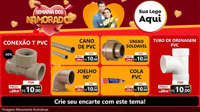 Modelo de TV para TV Horizontal com o tema Semana dos Namorados para Tubos e conexões