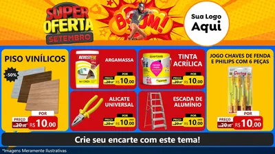 Modelo de TV para TV Horizontal com o tema Super Oferta Setembro para Material para Construção