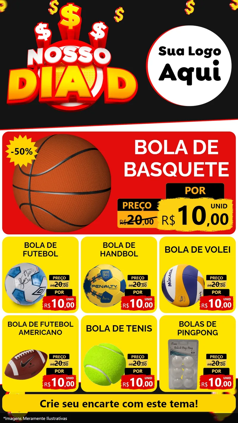 Modelo de Rede Social para Stories com o tema Nosso Dia D para Artigos Esportivos