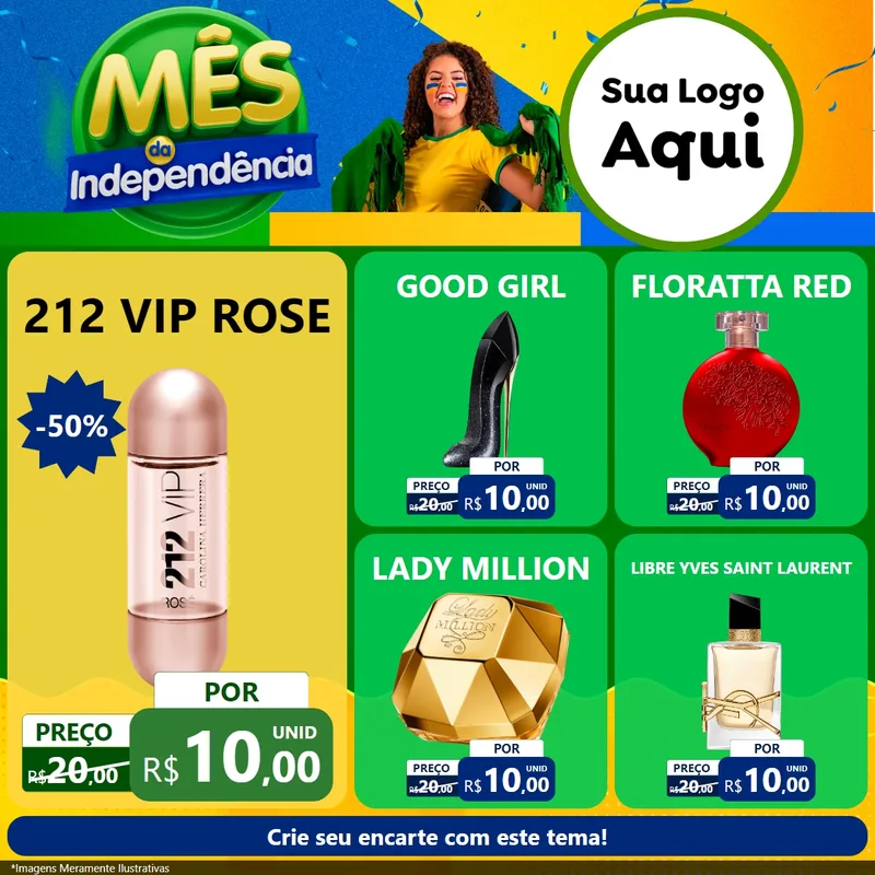 Modelo de Rede Social para Feed Facebook com o tema Mês da Independência para Perfumes