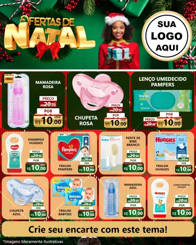 Modelo de Rede Social para Feed Instagram com o tema Ofertas de Natal para Bebês