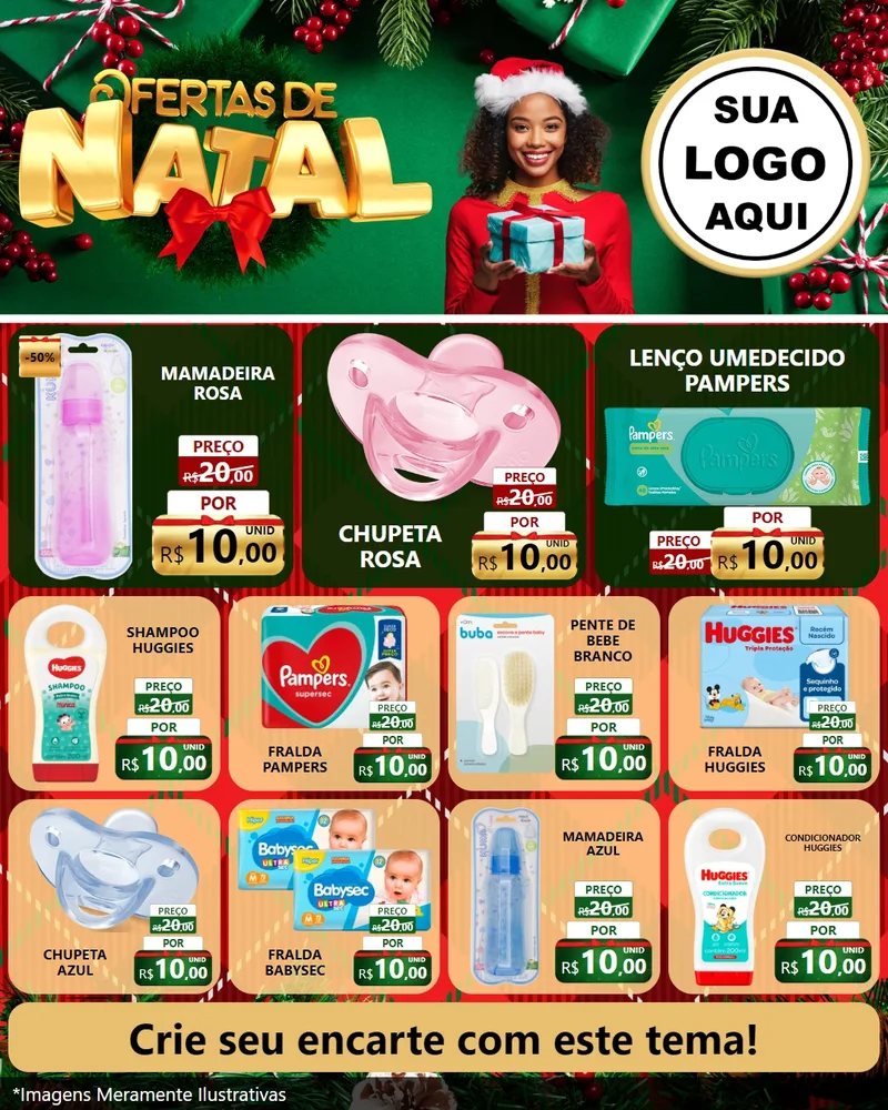 Modelo de Rede Social para Feed Instagram com o tema Ofertas de Natal para Bebês