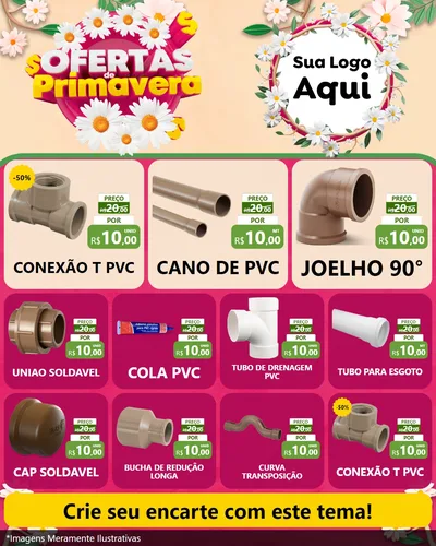 Modelo de Rede Social para Feed Instagram com o tema Ofertas de Primavera para Tubos e conexões