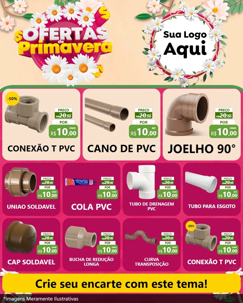 Modelo de Rede Social para Feed Instagram com o tema Ofertas de Primavera para Tubos e conexões
