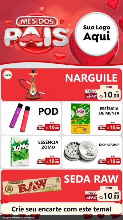 Modelo de TV para TV Vertical com o tema Mês dos Pais para Tabacaria