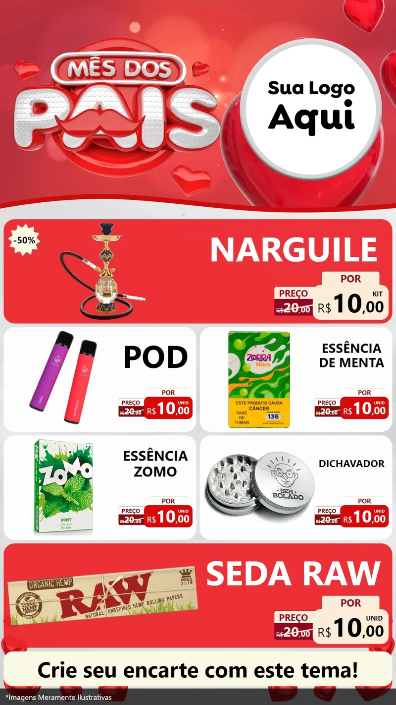Modelo de TV para TV Vertical com o tema Mês dos Pais para Tabacaria