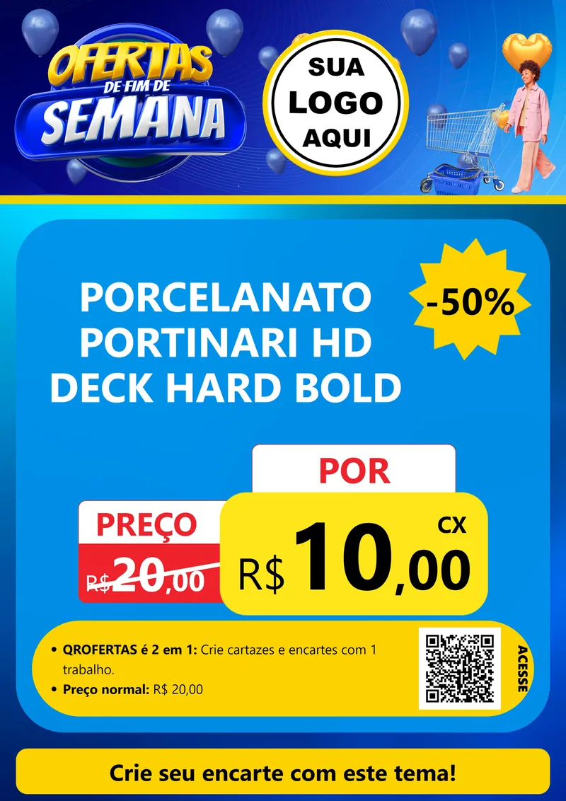 Modelo de Cartaz para Cartaz A4 Vertical com o tema Ofertas de Fim de Semana para Pisos e revestimentos