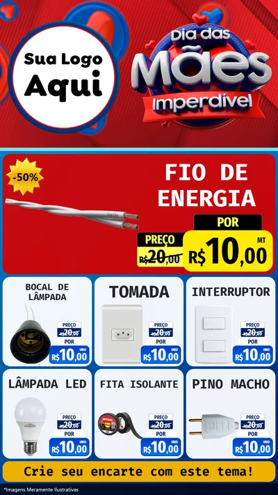 Modelo de Rede Social para Stories com o tema Dia Das Mães Imperdível para Materiais Elétricos