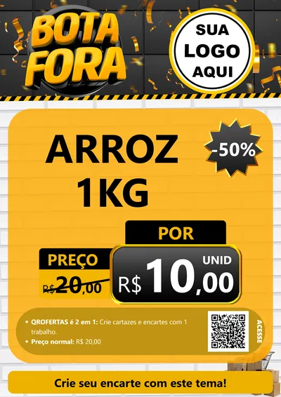 Modelo de Cartaz para Cartaz A4 Vertical com o tema Bota Fora para Supermercado