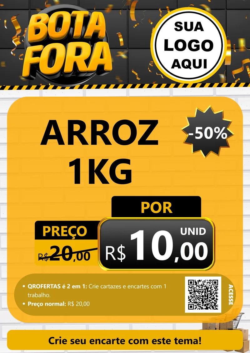 Modelo de Cartaz para Cartaz A4 Vertical com o tema Bota Fora para Supermercado
