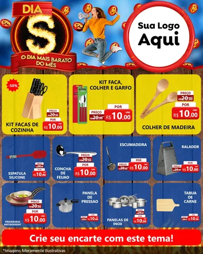 Modelo de Rede Social para Feed Instagram com o tema Dia S - O Dia Mais Barato Do Mês para Utilidades Domésticas
