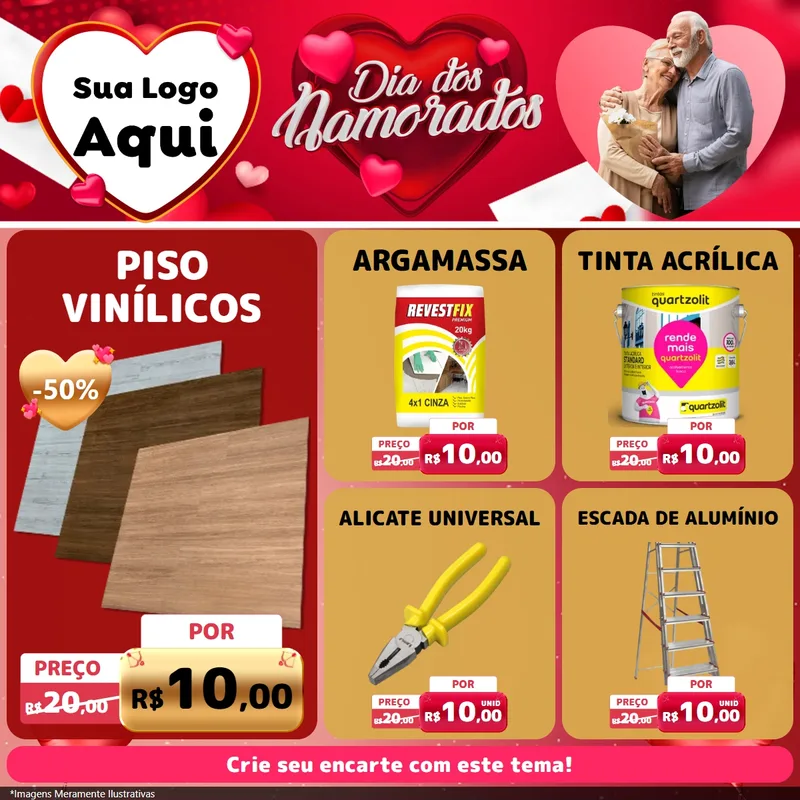 Modelo de Rede Social para Feed Facebook com o tema Dia Dos Namorados para Material para Construção