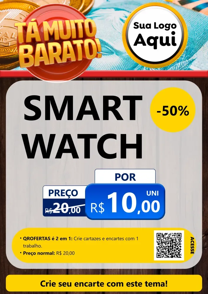 Modelo de Cartaz para Cartaz A4 Vertical com o tema Está Muito Barato para Informática
