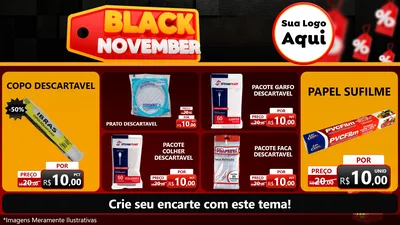 Modelo de TV para TV Horizontal com o tema Black November para Embalagens