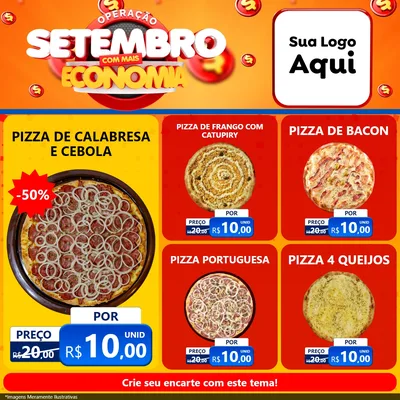 Modelo de Rede Social para Feed Facebook com o tema Operação Setembro Com Muita Economia para Pizzaria