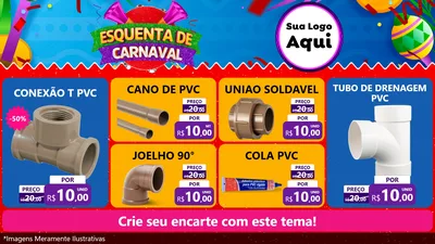 Modelo de TV para TV Horizontal com o tema Esquenta de Carnaval para Tubos e conexões