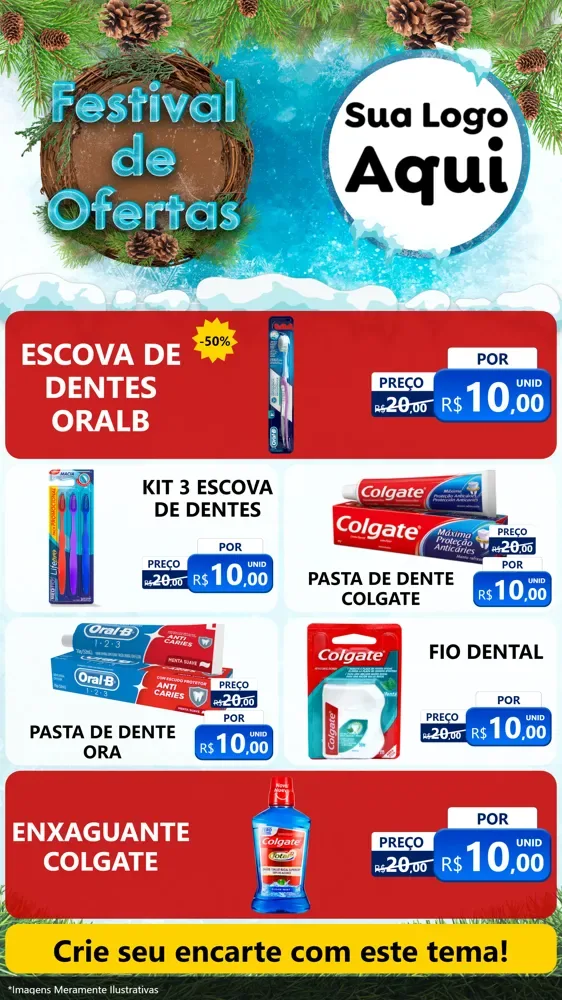 Modelo de TV para TV Vertical com o tema Festival de Ofertas - Inverno para Higiene Pessoal