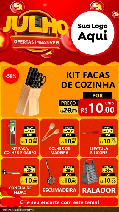 Modelo de Rede Social para Stories com o tema Julho Ofertas Imbatíveis para Utilidades Domésticas