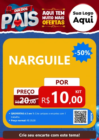Modelo de Cartaz para Cartaz A4 Vertical com o tema Dia dos Pais para Tabacaria