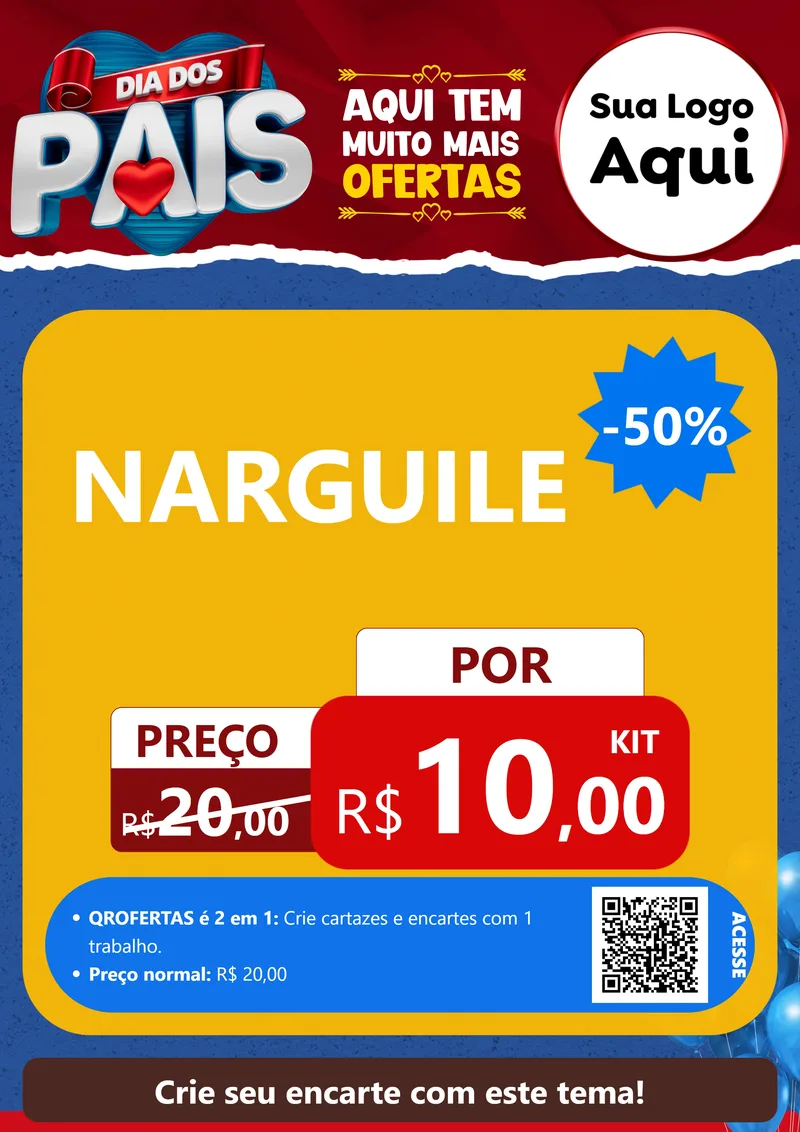 Modelo de Cartaz para Cartaz A4 Vertical com o tema Dia dos Pais para Tabacaria