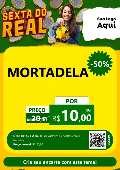 Modelo de Cartaz para Cartaz A4 Vertical com o tema Sexta do Real para Frios e Laticínios