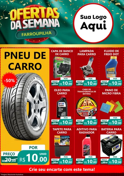 Modelo de Encarte para Encarte A4 Vertical com o tema Ofertas da Semana Farroupilha para Auto peças