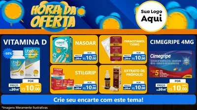 Modelo de TV para TV Horizontal com o tema Hora da Oferta para Farmácia