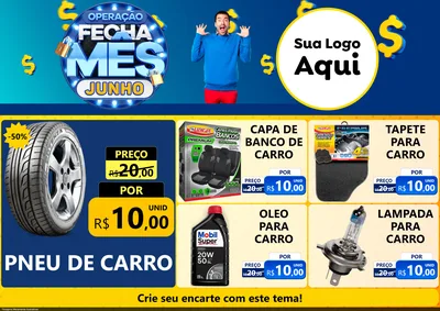 Modelo de Encarte para Encarte A4 Horizontal com o tema Operação Fecha Mês, Junho para Auto peças