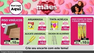 Modelo de TV para TV Horizontal com o tema Dia das Mães para Material para Construção