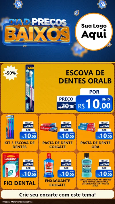 Modelo de Rede Social para Stories com o tema Dia D Preço Baixo para Higiene Pessoal