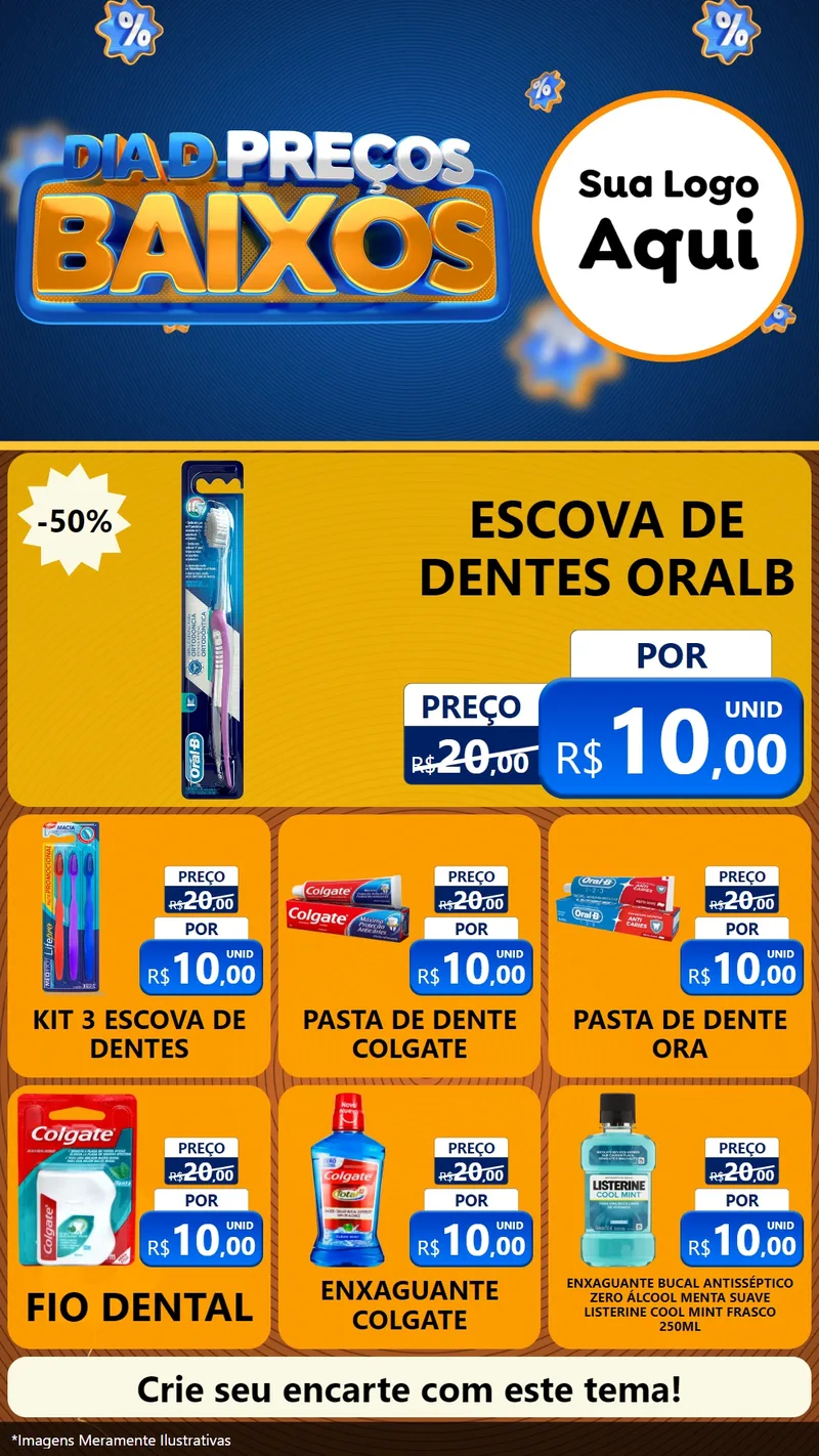 Modelo de Rede Social para Stories com o tema Dia D Preço Baixo para Higiene Pessoal