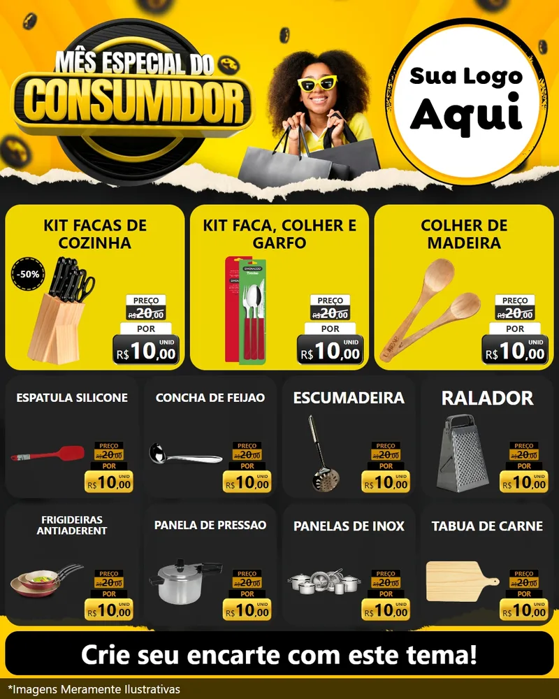 Modelo de Rede Social para Feed Instagram com o tema Mês Especial do Consumidor para Utilidades Domésticas
