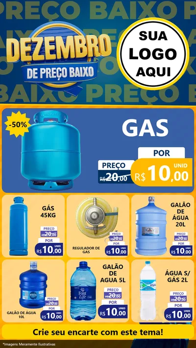 Modelo de Rede Social para Stories com o tema Dezembro de Preço Baixo para Água e gás