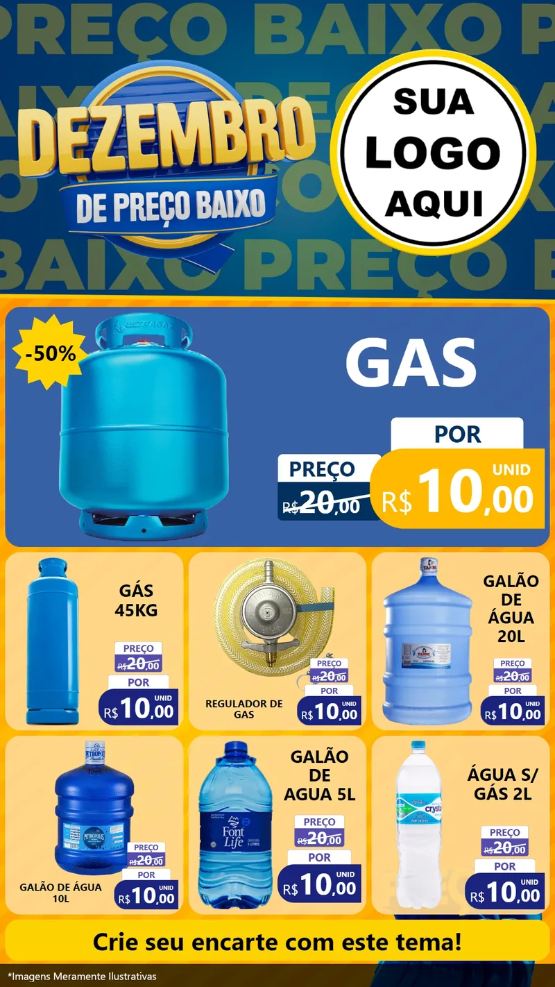 Modelo de Rede Social para Stories com o tema Dezembro de Preço Baixo para Água e gás