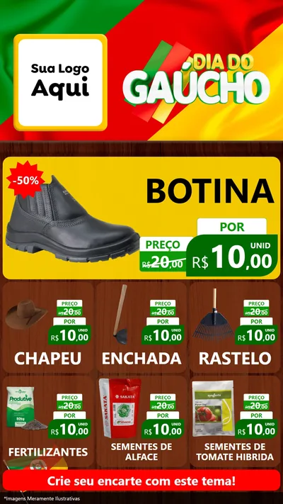 Modelo de Rede Social para Stories com o tema Dia do Gaúcho para Agropecuária