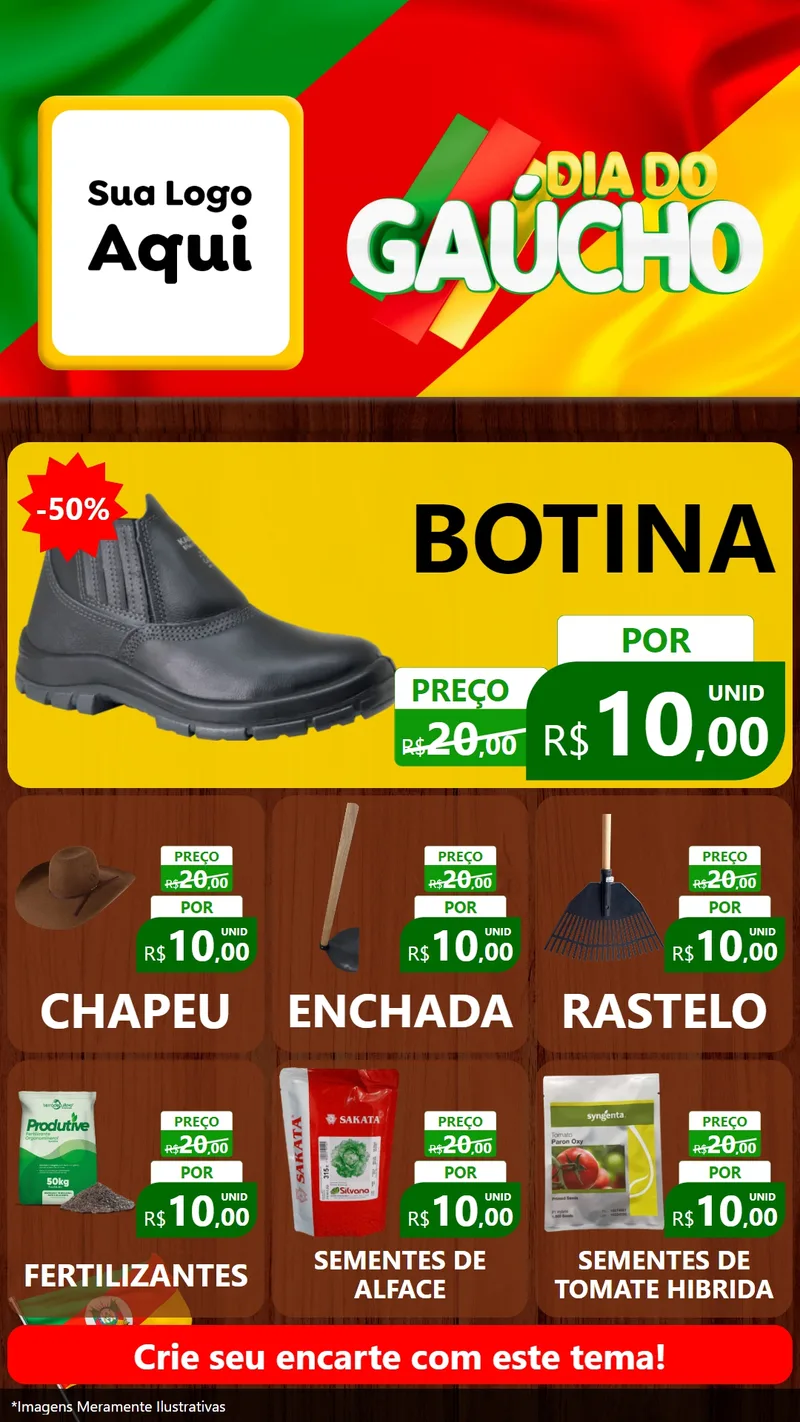 Modelo de Rede Social para Stories com o tema Dia do Gaúcho para Agropecuária