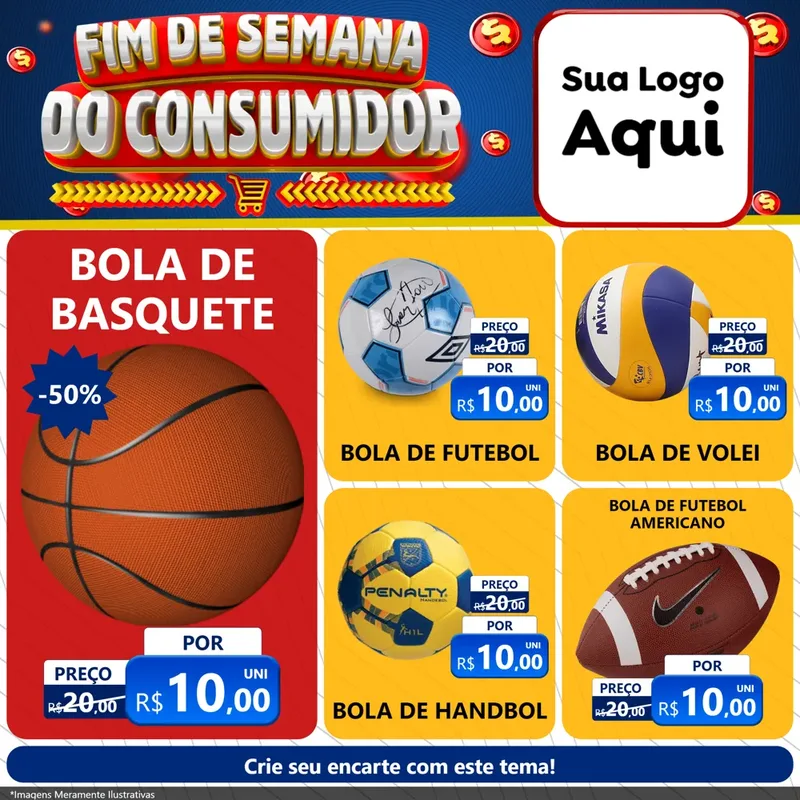 Modelo de Rede Social para Feed Facebook com o tema Fim de Semana do Consumidor para Artigos Esportivos