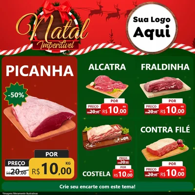 Modelo de Rede Social para Feed Facebook com o tema Natal Imperdível para Açougue