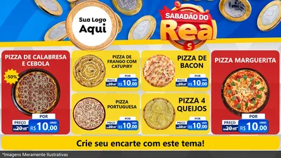 Modelo de TV para TV Horizontal com o tema Sabadão do Real para Pizzaria