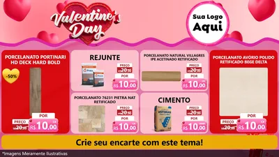 Modelo de TV para TV Horizontal com o tema Valentine's Day para Pisos e revestimentos