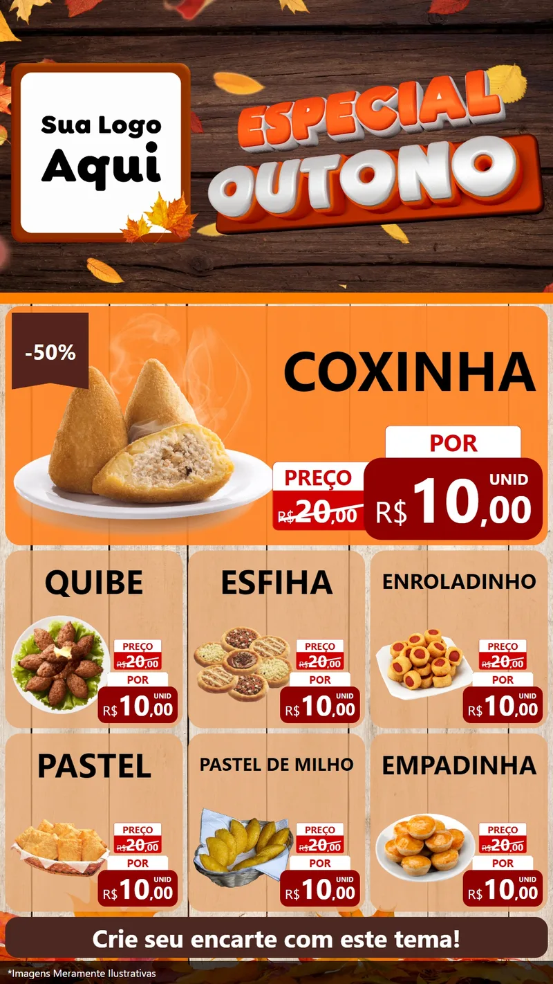 Modelo de Rede Social para Stories com o tema Especial Outono para Salgadaria
