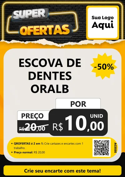 Modelo de Cartaz para Cartaz A4 Vertical com o tema Super Ofertas para Higiene Pessoal