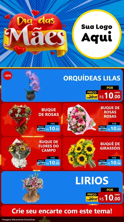 Modelo de TV para TV Vertical com o tema Dia das Mães para Floricultura e jardim