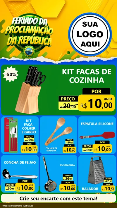 Modelo de Rede Social para Stories com o tema Feriado da Proclamação da República para Utilidades Domésticas