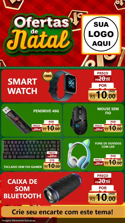 Modelo de TV para TV Vertical com o tema Ofertas de Natal para Informática