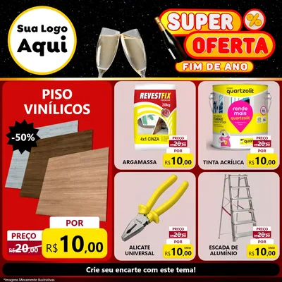 Modelo de Rede Social para Feed Facebook com o tema Super Oferta Fim de Ano para Material para Construção